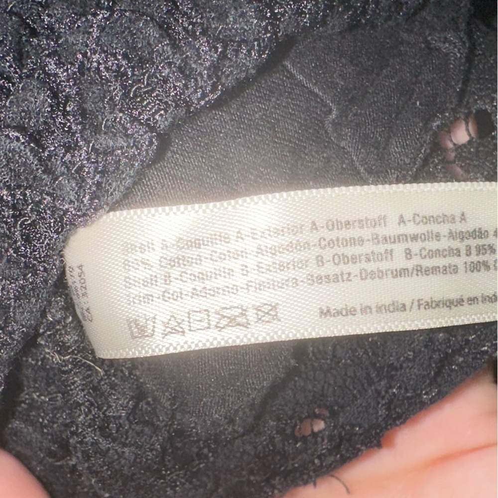 Free People FP one Black Lace Bralette XS boho summer vacation - Picture 5 of 6